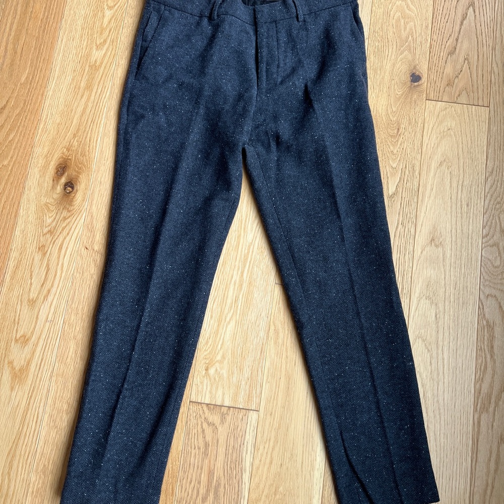 Club Monaco Navy Tweed Dress Pants Sutton Slim Fit